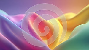 Smooth colorful fabric flowing and creating abstract waves of color, perfect for backgrounds and designs