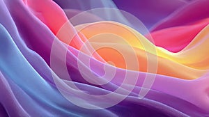 Smooth colorful fabric flowing and creating abstract waves of color, perfect for backgrounds and designs