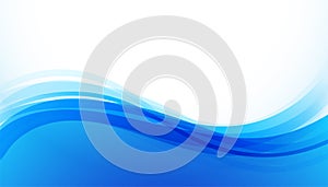 Smooth curve blue wavy background