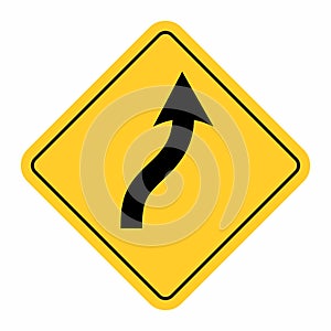 Smooth curve road sign