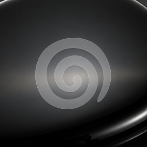 Smooth, curved black surface with a subtle gradient from dark to light, reminiscent of