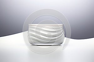 Elegant White Cream Jar on White Background