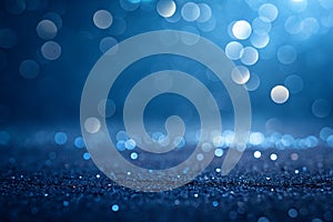 Dark blue gradient bokeh background photo
