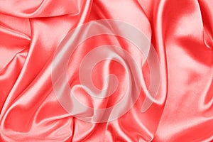 Smooth elegant red silk or satin texture can use as abstract background, fabric