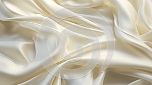 Smooth elegant silk with wavy folds in full screen. Abstract elegant background for design. Delicate and elegant cloth. Generative