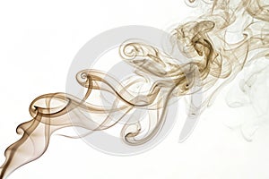 Elegant smoke flow on white background
