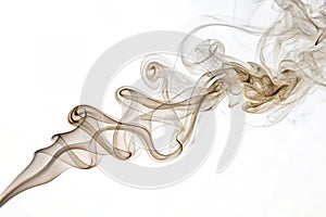 Elegant smoke flow on white background