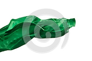 Limpiar elegante transparente verde tela apartado en blanco 