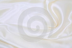 Smooth elegant white silk or satin luxury cloth texture as wedding background. Luxurious background design