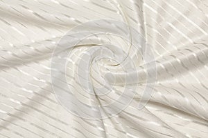 Smooth elegant white silk or satin luxury fabric texture. Top view