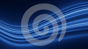 Smooth flowing blue light streaks creating a dynamic wave pattern against a dark background