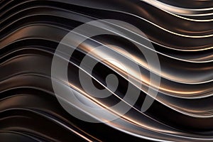 Smooth flowing liquid metal waves texture, abstract background wallpaper