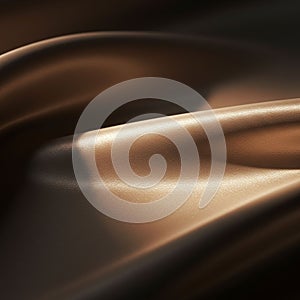 Smooth, flowing waves of brown fabric create a dynamic, soft texture with highlights