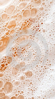 Smooth foam and tiny bubbles create a creamy texture in a refreshing beverage enjoyed during a warm, sunny afternoon photo