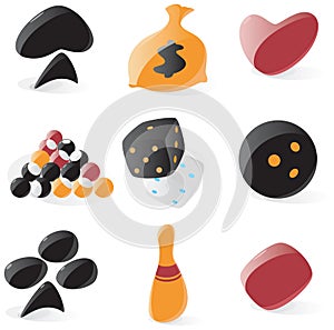 Smooth game and gambling icons