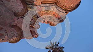 Smooth Gimbal Footage of great Parroquia de San Miguel Arcangel pink sandstone church in San Miguel de Allende, Mexico