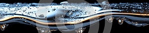 Fluid Metallic Stream with Bubbles and Glossy Texture photo