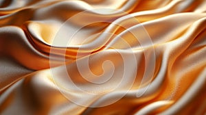 Smooth golden silk fabric, abstract background. Luxury and elegance concept