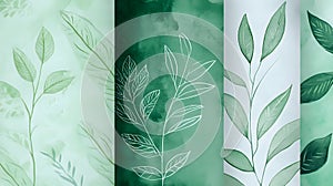 Smooth green gradient with subtle textures and leaf veins on green bg