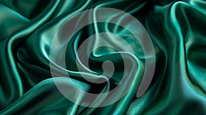 Smooth Green Silk Fabric Abstract Background, Perfect for Textiles, Design, and Photography Projects photo