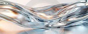 Smooth horizontal Chrome Waves background with shallow depth of field and a blend of warm and cold light