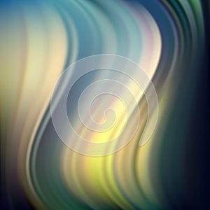 Smooth light gold wavy lines and Lens vector abstract background.