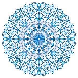 Smooth lines in a simple blue mandala