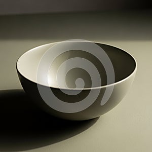 A smooth, matte-finished ceramic bowl with