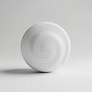 A Smooth White Sphere with Subtle Texture on a Light Gray Background ball