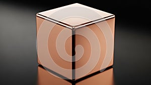 The minimalist composition highlights the cube s geometric form