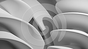Smooth minimal black and white 3d modeled curves abstract background render. photo