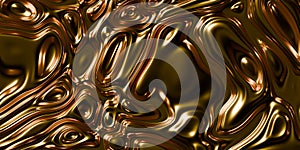 Smooth organic liquid gold merallic abstract geometrical background