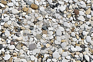 Smooth pebbles on beach