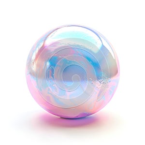 A smooth, reflective orb with a captivating iridescent surface
