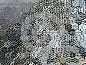 Smooth Round Pebble Stones Abstract Art Background