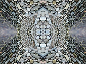 Smooth Round Pebble Stones Abstract Art Background