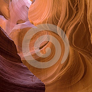 Smooth Sandstone Shapes in Lower Antelope Canyon