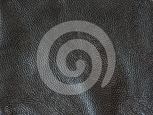 Smooth seamless texture Leather. Black color. Close up