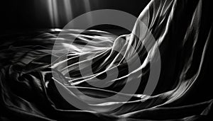 Smooth silk bedding with rippled wave pattern generated by AI