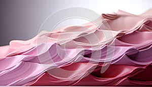 Smooth silk waves in vibrant pink and purple elegance generated by AI