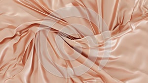 smooth silky fabric orange rose color. Beautiful soft crumpled texture. For luxury display, cosmetic