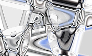 Smooth silvery iron soft shapes, contrast abstract background