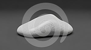 Smooth Stone on Gray Background