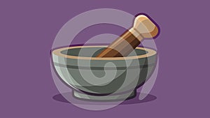A smooth stone pestle and mortar worn from years of grinding herbs and es for use in philosophical concoctions.. Vector photo