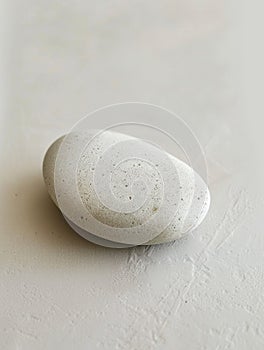 Smooth stone on a textured surface