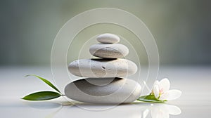 Smooth stones stacked in balance, tranquility and meditation. Zen background