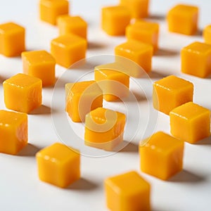 Smooth surface of each cube creating subtle shadows that add