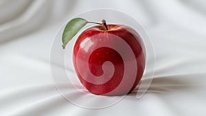 Smooth surface and a single green leaf attached to its stem rests on a