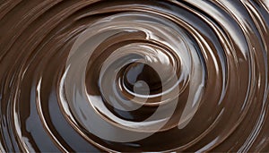 Smooth surface very dark chocolate cream. Melted chocolate background.