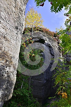 Smooth surfaces of stone megaliths in the town of Kamenny Gorod hint at their artificial origin
